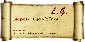 Leipold Gyopárka névjegykártya